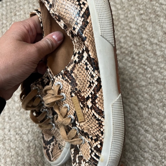 Superga Synth Python Snake Print Lace Up Sneakers in brown size 8 - Picture 6 of 9